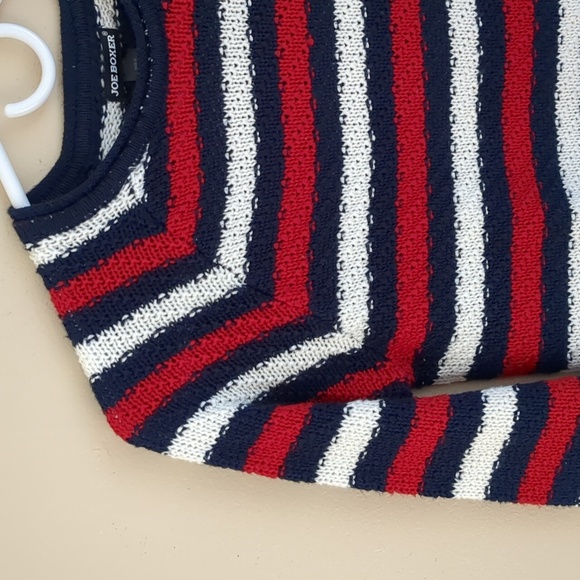 Small Joe Boxer Red White And Blue Striped Sweater 4th Of July Patriotic - Picture 3 of 13